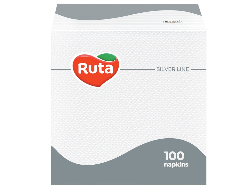 Серветки паперові 1 шар 24х24 100 шт білі Ruta